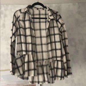 PinkBlush Plaid Flannel with Ruffle Bottom